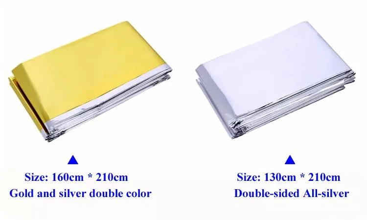 Customized Office Emergency Balnekt Pet Emegency Windproof Aluminum Foil Blanket with ISO13485 Against Cold