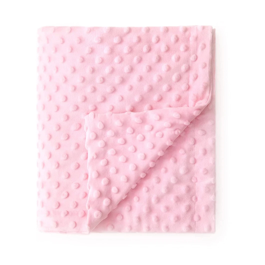 Wholesale Double Layer Baby Soft Minky DOT Receiving Blanket